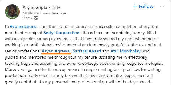 Aryan Gupta's Post
